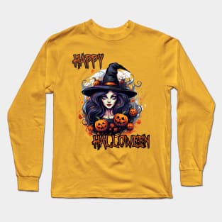 Spooky Witch Happy Halloween Long Sleeve T-Shirt